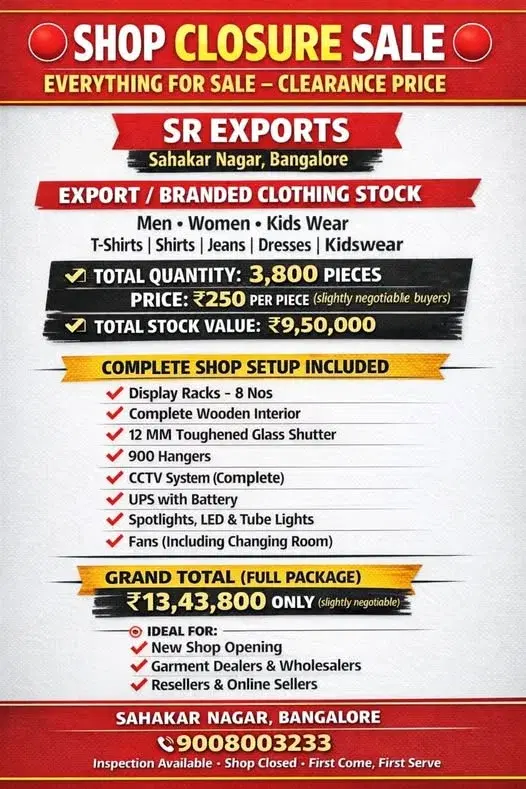 Commercial Space for Sale in Sahakar Nagar