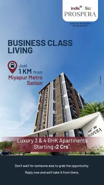 3 BHK Flat for Sale in Miyapur