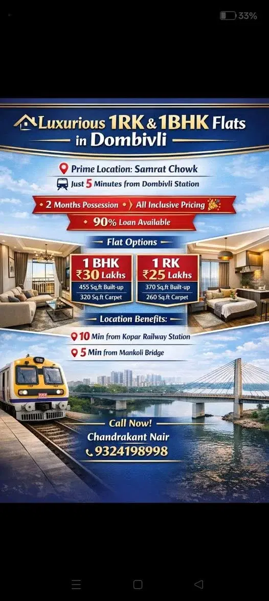 1 BHK Flat for Sale in Samrat Chowk