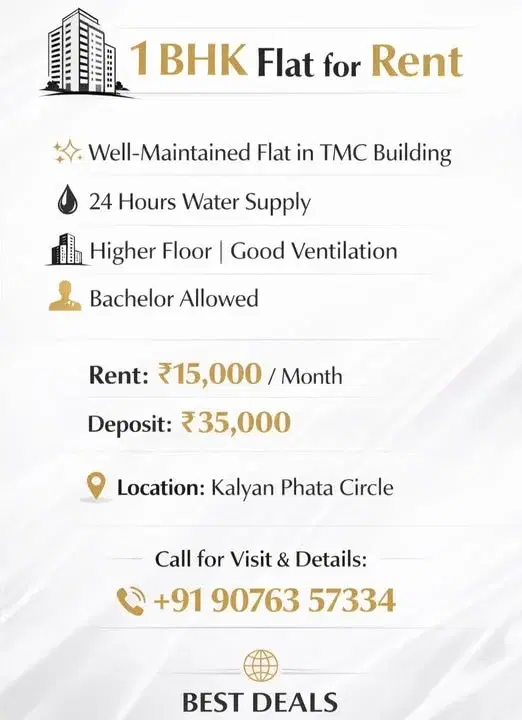 1 BHK Flat for Rent in Kalyan Phata Circle