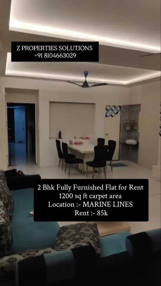 2 BHK Flat for Rent in Marine Lines