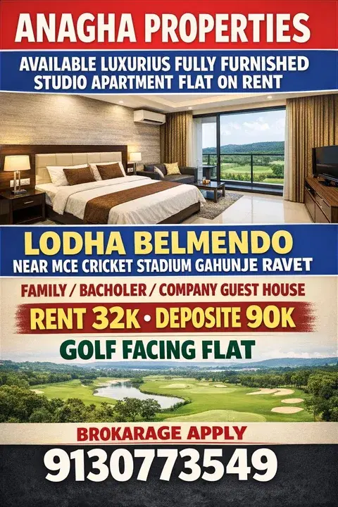 Flat for Rent in Lodha Belmendo | Near MCA Cricket Stadium