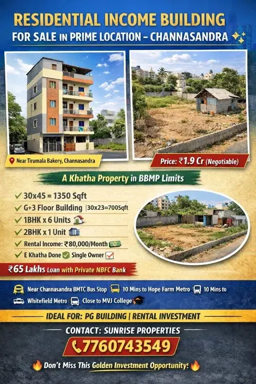 1 BHK Independent House for Sale Near Tirumala Bakery