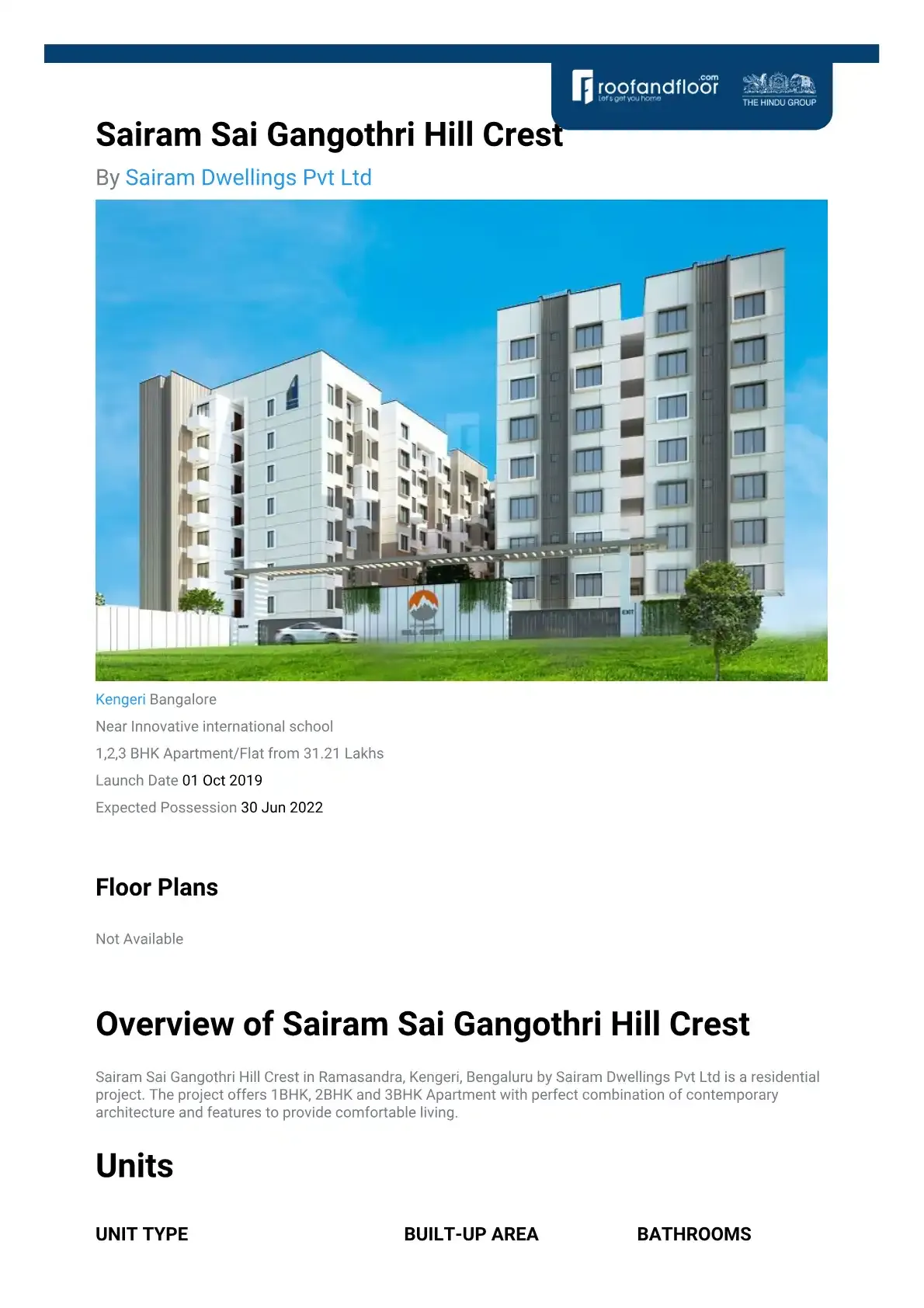 Sai Gangothri Hill Crest