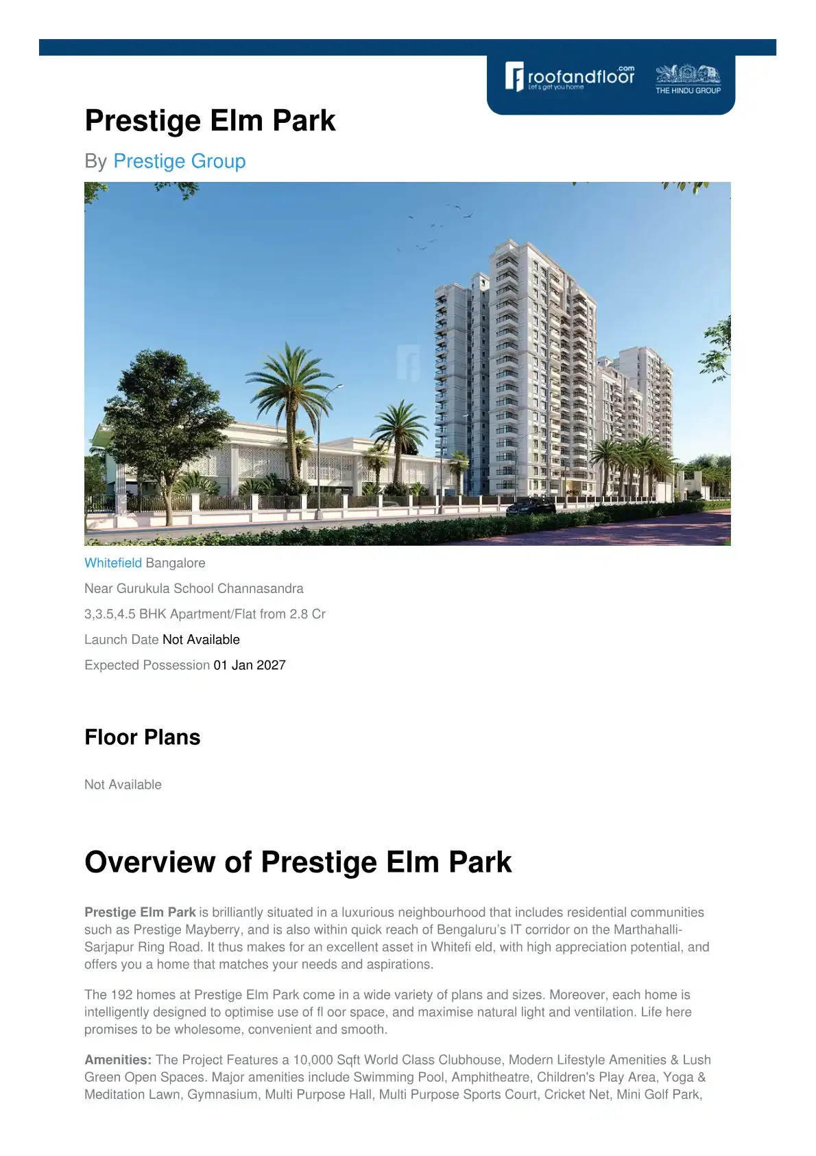 Prestige Elm Park