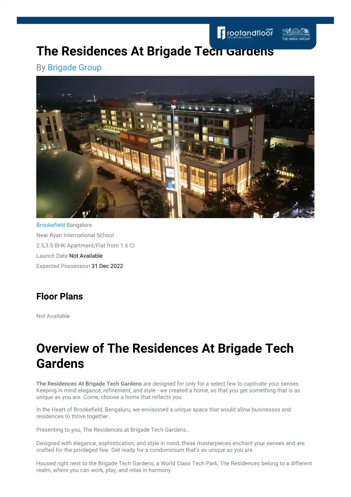 The Residences at Brigade Tech Gardens